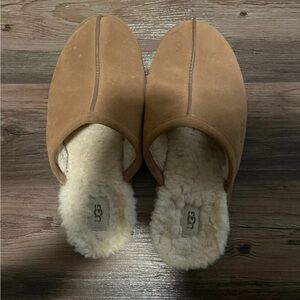 UGG Scuff Slippers Chestnut Suede Sheepskin Fur Lined most likely men’s 13